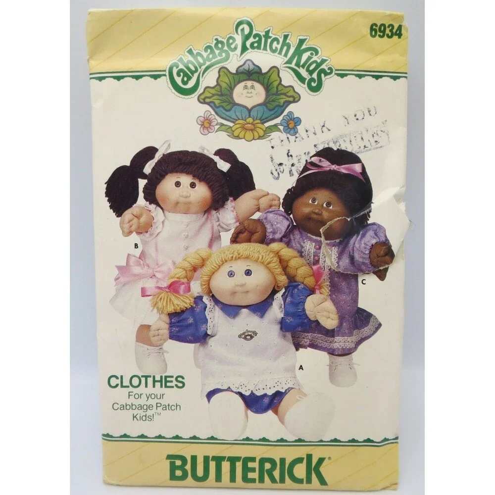 Butterick 6934 Cabbage Patch Kids Doll Clothes Dress Pinafore 16